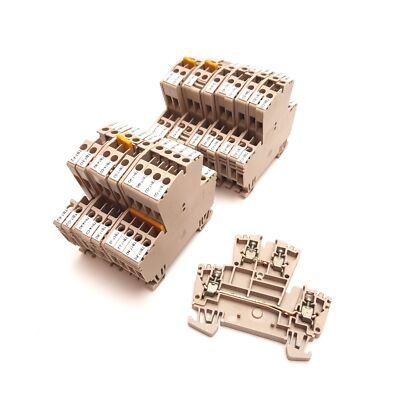 Lot of 20 Weidmuller WDK 2.5V Terminal Block, 2-Tier, Rating: 400V 24A, DIN Rail