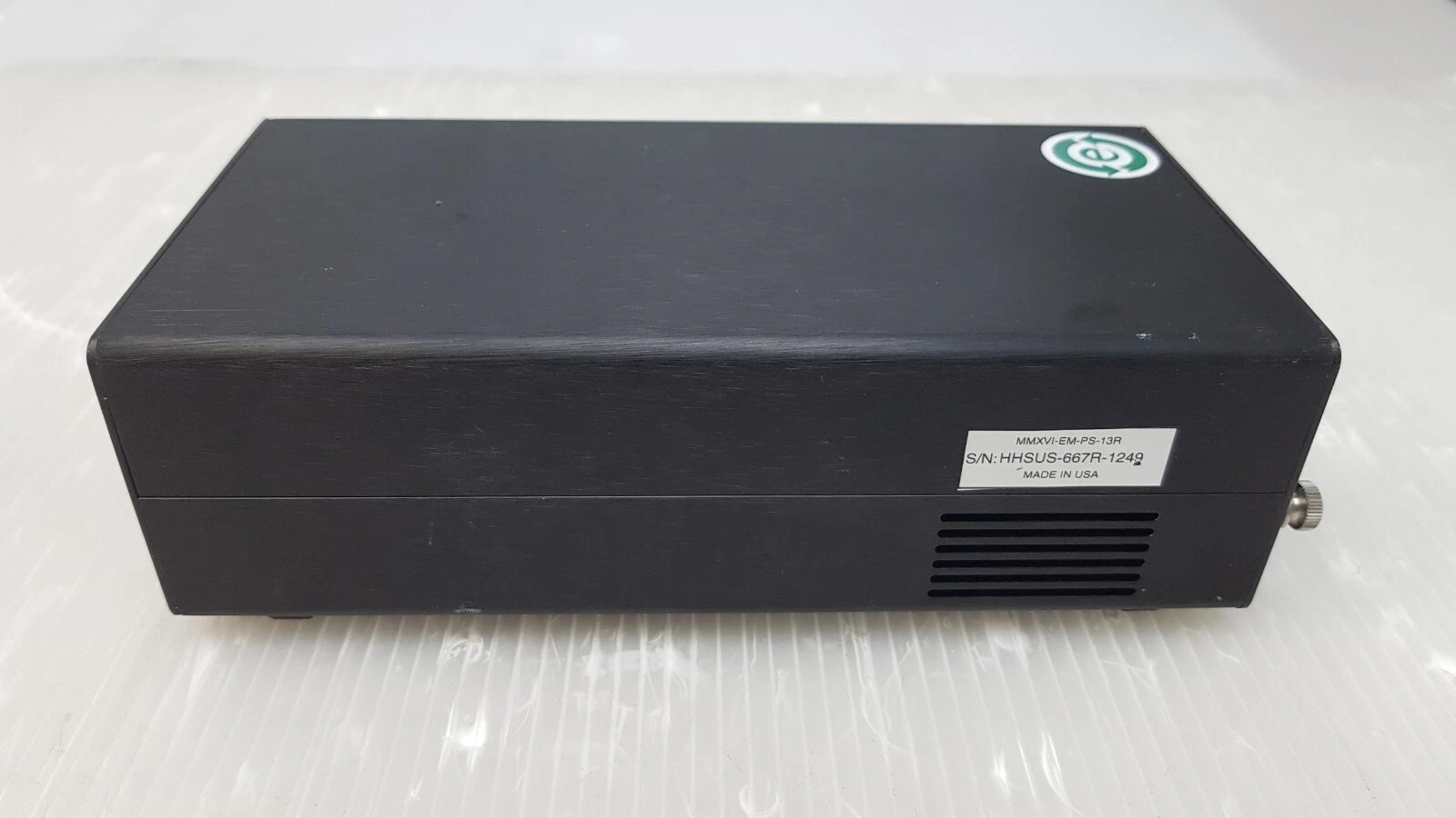 Side of the Hitachi Vortex power supply with model label MMXVI-EM-PS-13R