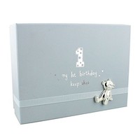 Button Corner My 1st Birthday Blue Boys First Birthday Keepsake Box With Metal Button Corner My 1st Birthday Blue Boys First Birthday Keepsake Box With Metal