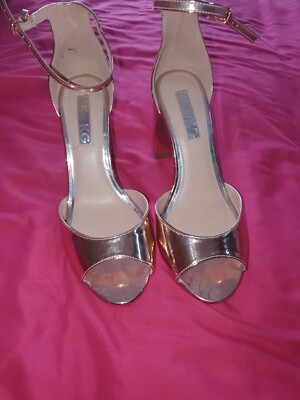 Miss KG Rose Gold Sandals Block Heels Shoes Size UK UK