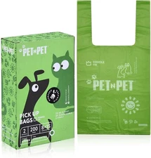 PET N PET Poop Bags 200 Counts Unscented, Dog Poop Bags with Easy Tie Handles...