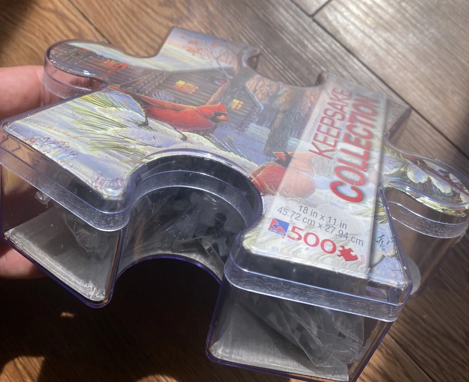 Rompecabezas Winter Cabin Cardinals - Colección Keepsake - 500 piezas - NUEVO Foto 3 de 4