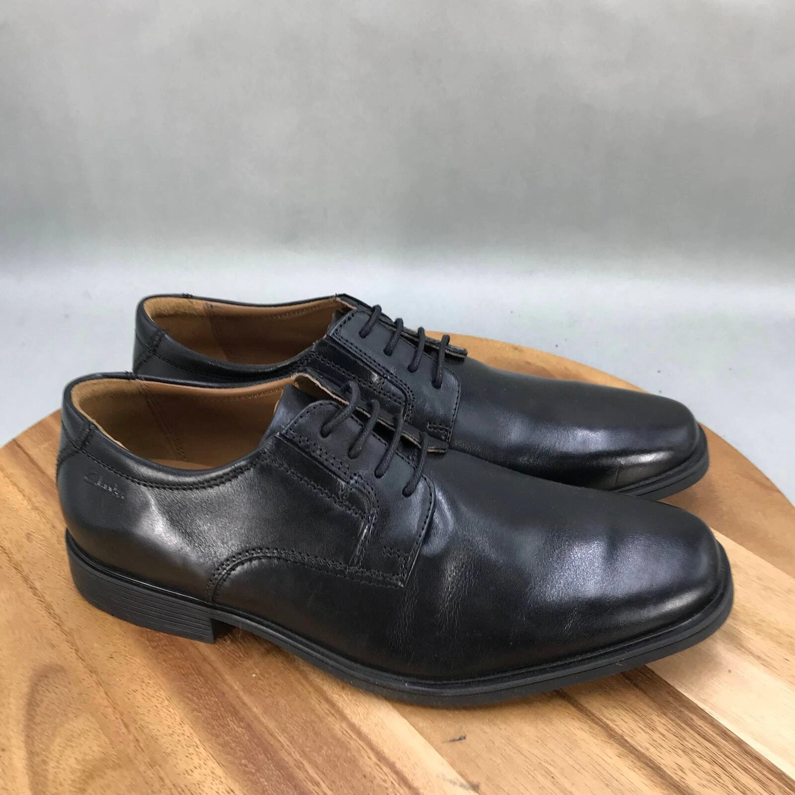 Scarpe eleganti Clarks punta piatta Oxford da uomo 8 5 M in pelle nera stringate