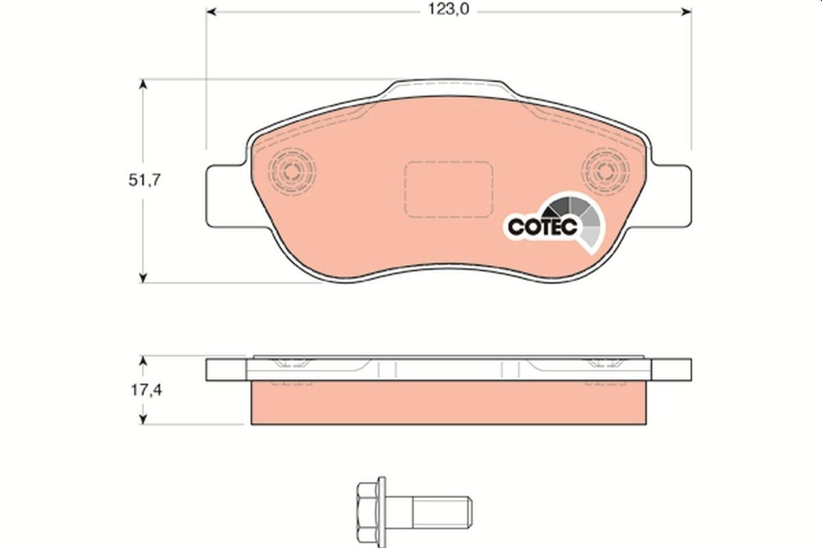 Plaquettes de frein Fiat Panda 1.2 et 1.3 D pour modèles de 2003 à 2013