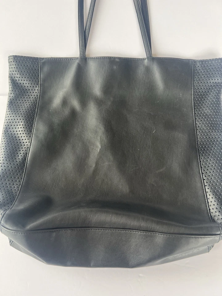 DKNY Faux Leather Black Tote Mesh Sides Brand - Image 4 of 4