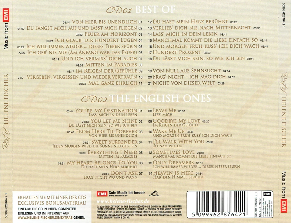 (2CDs) Helene Fischer - Best Of - Und Morgen Früh Küss Ich Dich Wach, u.v.a. - Bild 2 von 2