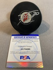 NEW JERSEY DEVILS- FABIAN ZETTERLUND AUTOGRAPH LOGO PUCK PSA/DNA AL75090
