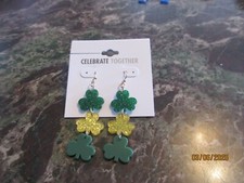 St Patricks Day Green Shamrock Clover Earrings For Women Irish St. Patrick's Day