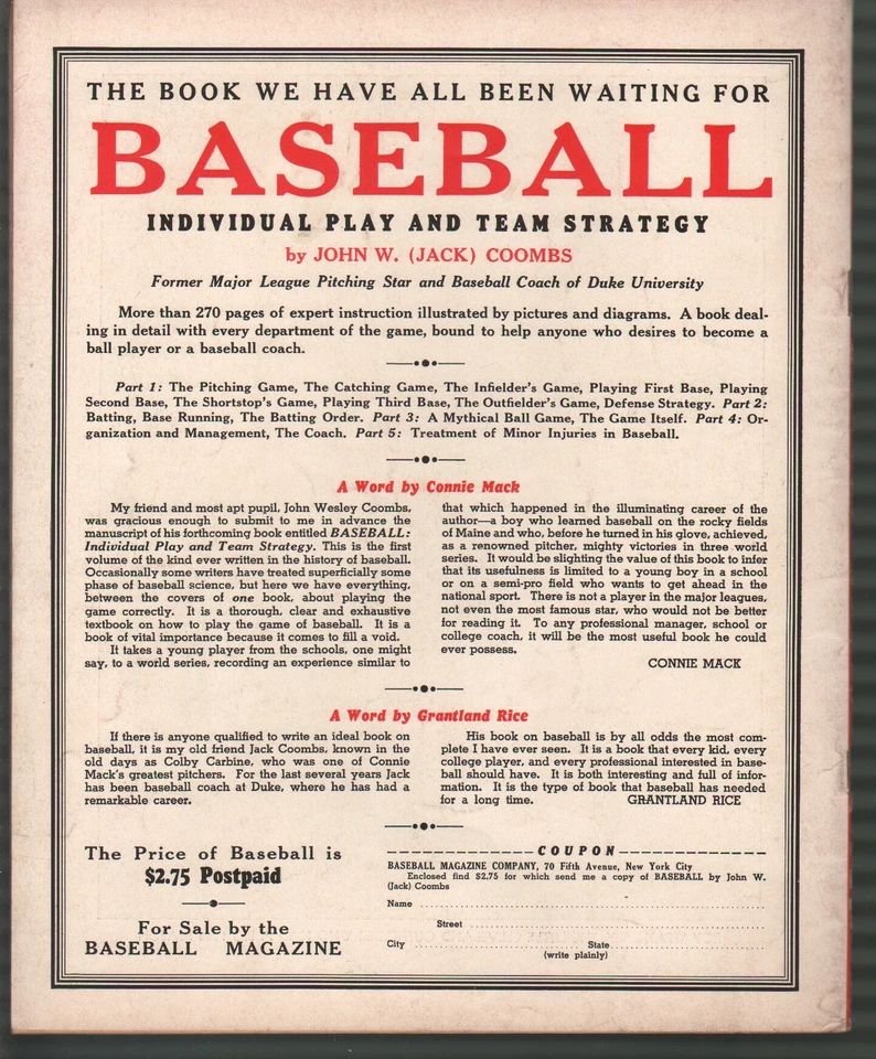 Baseball Magazine 10/1940-Joe DiMaggio-MLB-pix-info-FN - Image 2 of 2