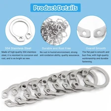 A2 Stainless Steel 3-150mm C Circlips External Retaining Rings for Shaft DIN 471