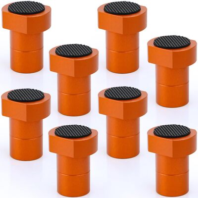 8-Pack 3/4'' Aluminum Bench Dogs with Non-Slip Pads for MFT Workbench Orange