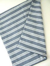 INDIGO BLUE and WHITE STRIPED STITCHED COTTON EURO PILLOW COVER 26" x 26" NEW