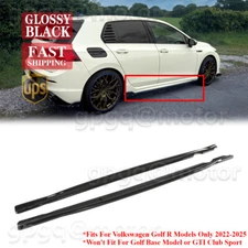 For Volkswagen Golf R MK8 2022-25 Glossy Black Side Skirt Extension Rocker Panel