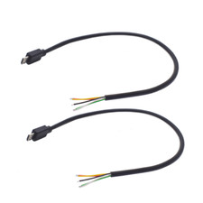 2pcs Micro USB 5-Pin Pigtail 0.3M/1FT 28AWG Cable w/ Bare Ends for Repair DIY