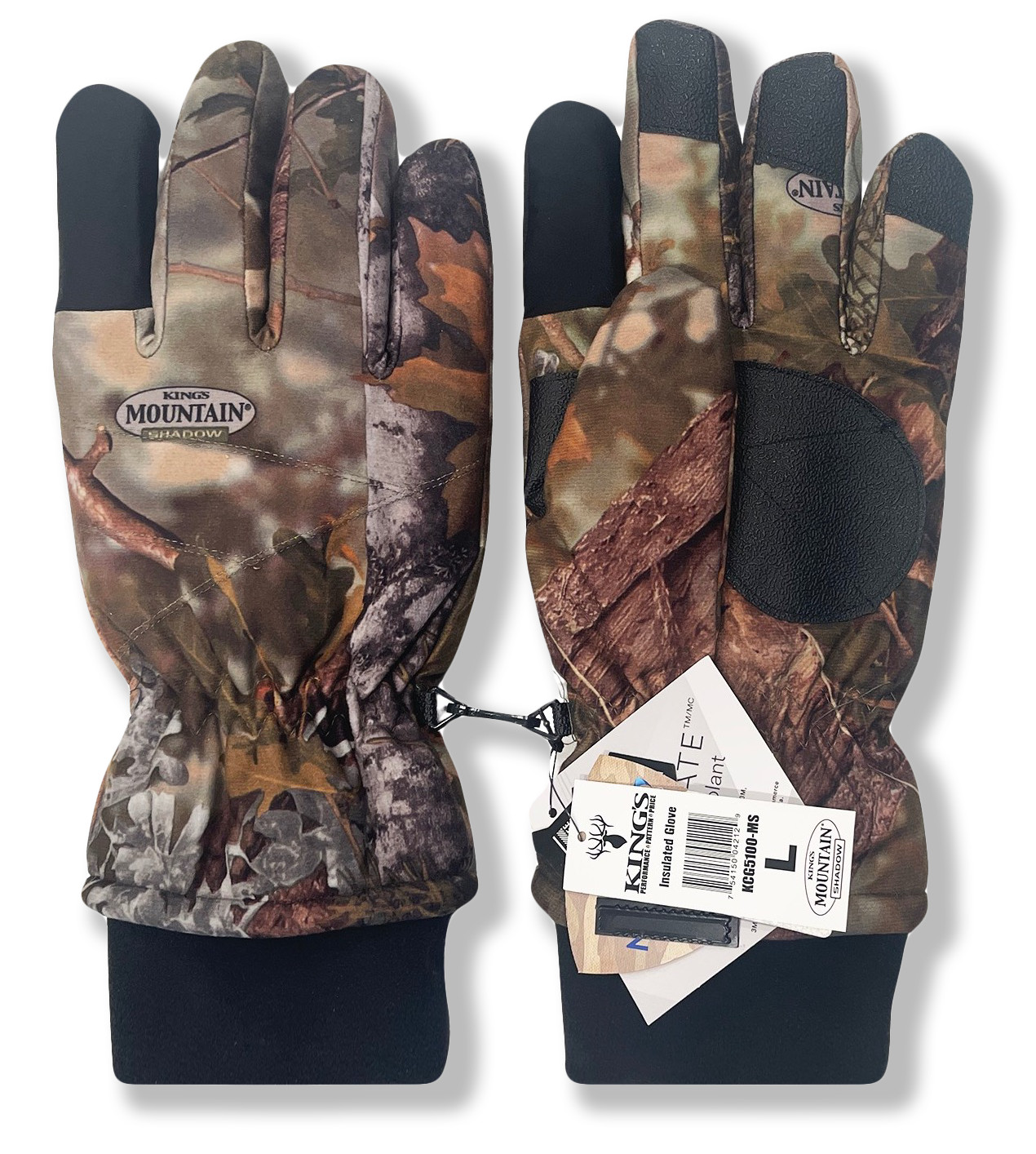 Утепленные перчатки Kings KCG5100-MS - Камуфляж большого размера для мужчин NWT - #45248-J6