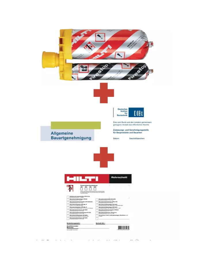 SET HILTI Brandschutzschaum CFS F-FX - Hilti 429802 + Schild + Konformitätserkl