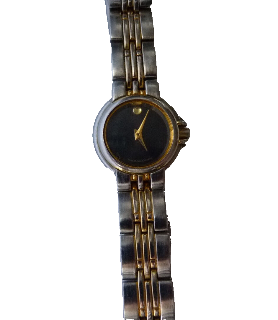 Movado Museum Black Dial Quartz Stainless Steel Two-Tone Women's