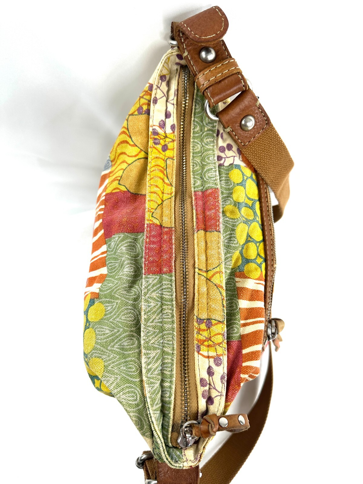 Fossil Multicolor Patchwork Print Canvas Medium C… - image 8