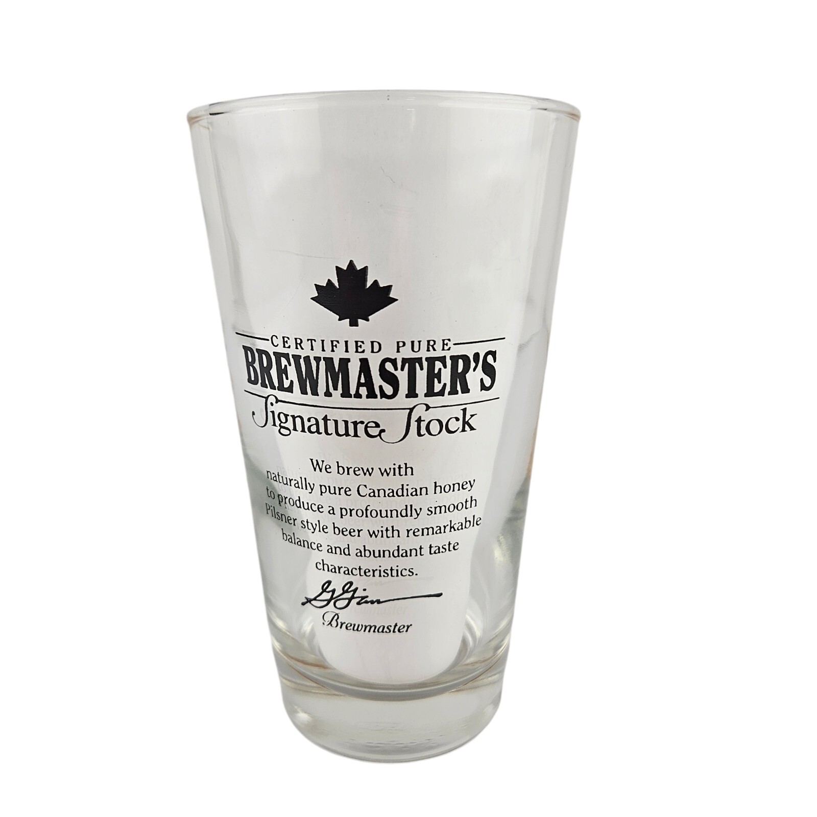 JW DUNDEE'S Original Honey Brown Extra Rich Lager Pint Beer Glass Brewing Brew