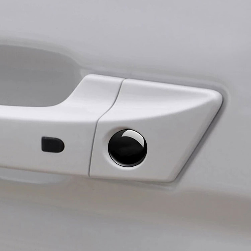 4PCS Car 20mm Protector Door Lock Keyhole Stickers Trim Cover Black