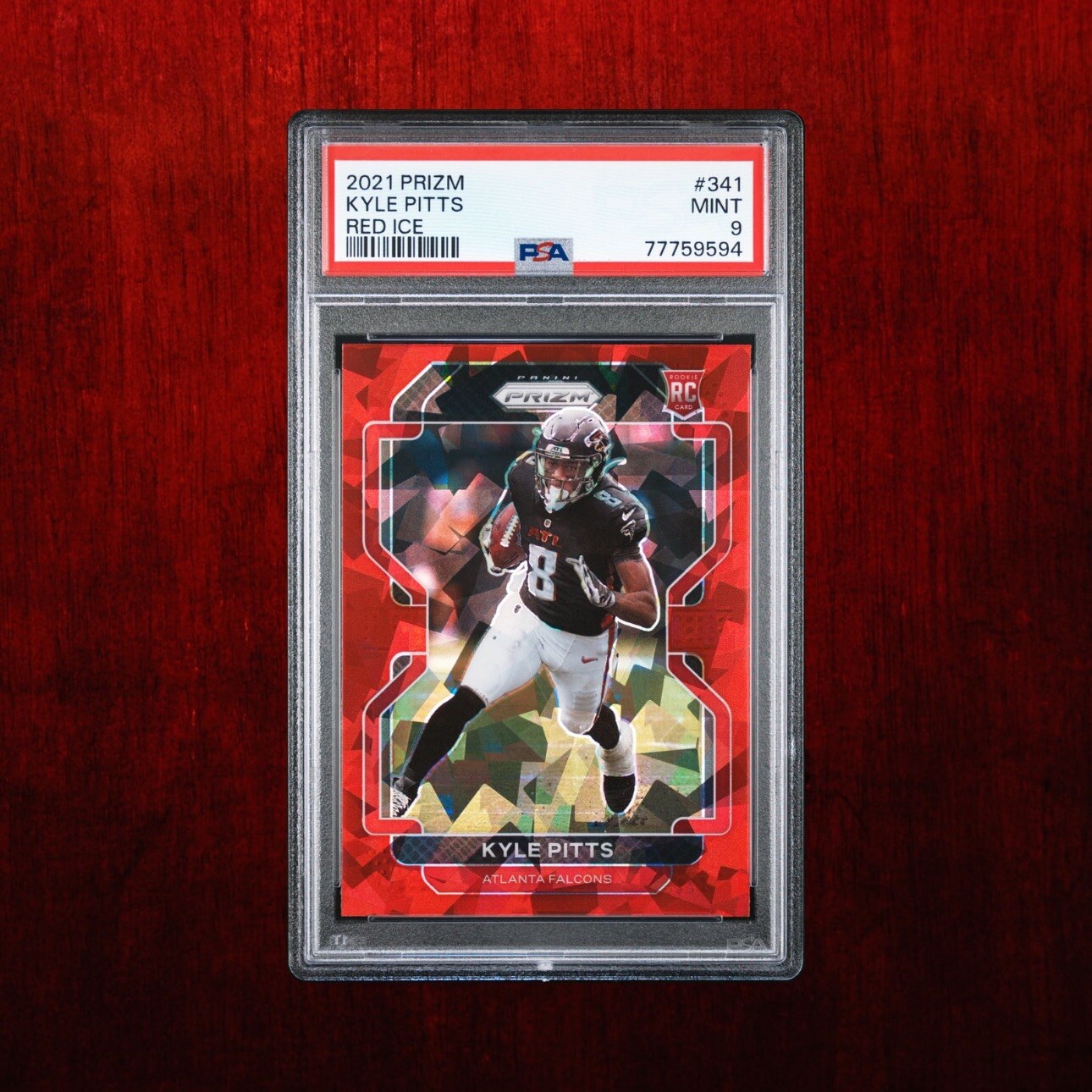 Kyle Pitts - 2021 Panini Prizm Red Ice Prizm RC #341 PSA 9 Rookie Falcons