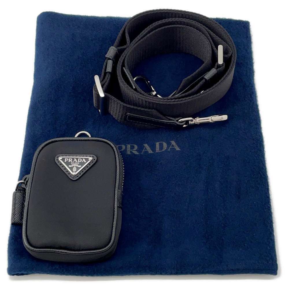 PRADA Re-Nylon Shoulder Bag Nylon Black 2VH113 | eBay