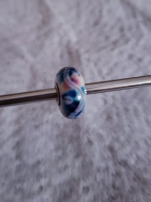 Gently Pre-O Authentic Trollbeads Trollstone - True OOAK Rainbow   Colored Bead