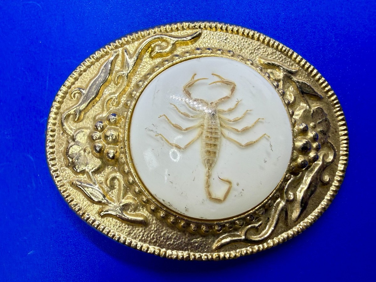 Vintage Genuine Real Scorpion Incased in Resin Oval Western Style