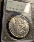 Should Cac Beautiful 1897 Morgan Silver Dollar, MS62 PCGS Rattler