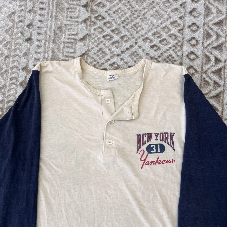 Vintage 1980s Champion New York Yankees Reggie Jackson Baseball Jersey T-Shirt - Image 3 of 4