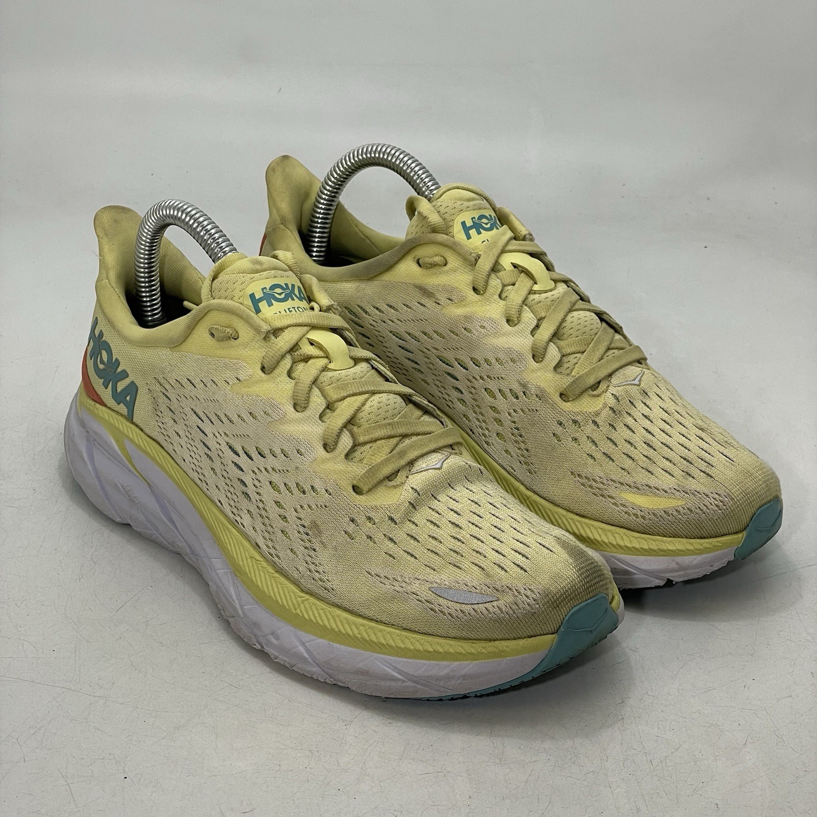 HOKA One Clifton 8 Yellow  Walking Comfort Athletic Shoes Women’s Sz 6.5 B thumbnail 2