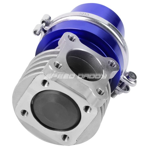 UNIVERSAL EXTERNAL 14-PSI 46MM TURBOCHARGER BOLT-ON 6" WASTEGATE+SPRING BLUE - Foto 4 di 5