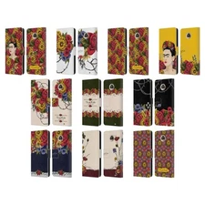 OFFICIAL FRIDA KAHLO RED FLORALS LEATHER BOOK WALLET CASE FOR MOTOROLA PHONES