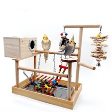 Bird Playground,Parrot Play Stand,Parakeet Play Gym with Breeding Box and Foo...