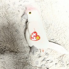 TY Beanie Baby Kuku the Cockatoo with ERRORS RARE RETIRED Bird 1997 1998
