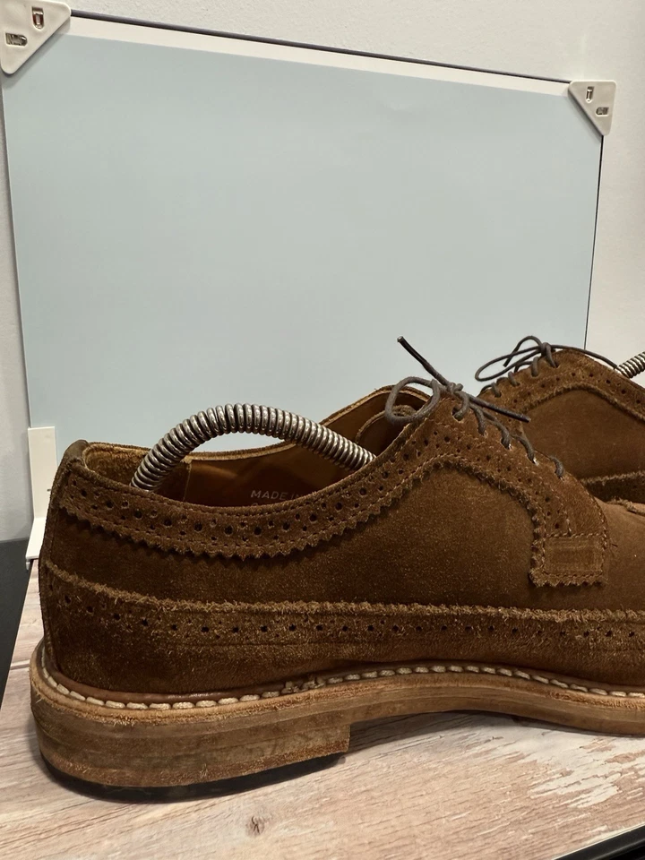 Zapatos Oxford Rancourt & Co. Collab Taylor Stitch Gamuza 9D Hechos a Mano en Maine EE. UU. Foto 3 de 4