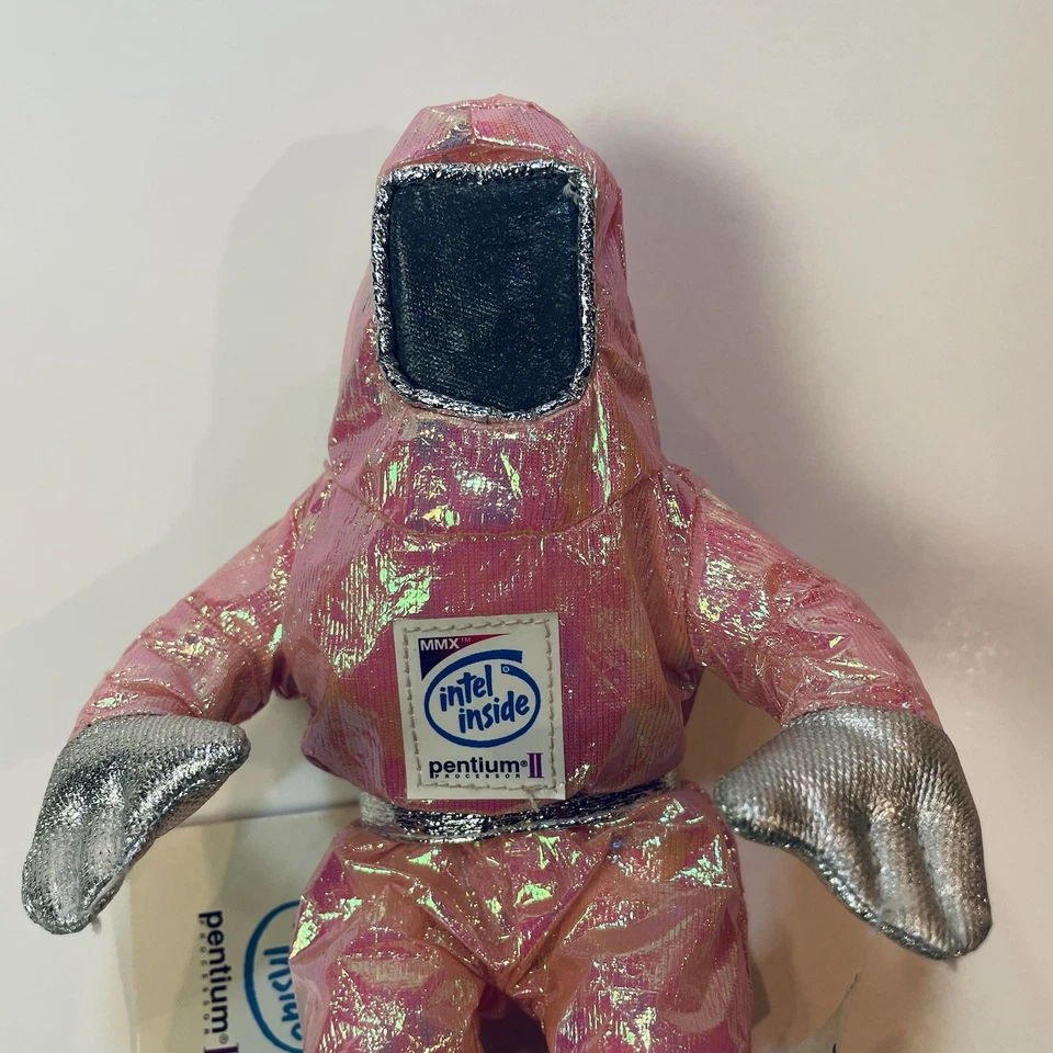 INTEL INSIDE 1997 Metallic Pink Pentium II Space ASTRONAUT Beanie Vintage W/ Tag - Image 4 of 4