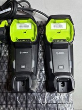 2x Zebra LI3678-SR Cordless Rugged 1D Barcode Scanner w/ STB3678 Cradles Tested