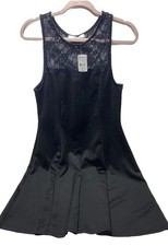 Women’s Black Dress with Lace Top, Fit & Flare Style, Size Large, Brand New