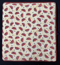 Vintage Fabric 3 Ring Photo Album 8.5x11 Patriotic Watermelon Stars Binder