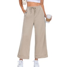 's Baggy Wide Leg Sweatpants High Waisted Palazzo Pants Casual Loose Drawstri...