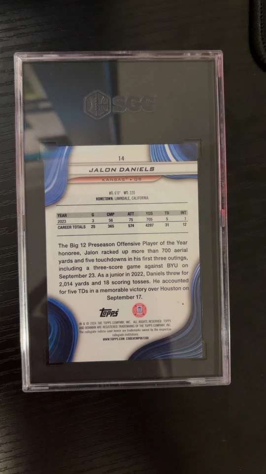 2023-2024 Bowman Best Jalon Daniel’s Black Refractor /2 SGC 9.5 - Image 4 of 4