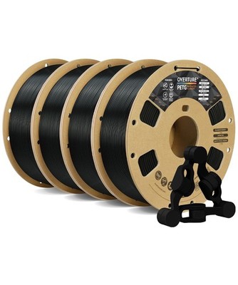 OVERTURE PETG Filament Schwarz 1.75mm 4kg für 3D-Druck