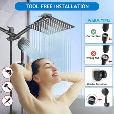 Powerful Shower Head Combo, 8 Inch High Pressure Rain With 11 Inch Adjustable Ex