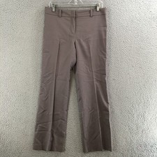 Ann Taylor Pants Womens 8P Petite Straight Zip Fly Mid Rise Dress Taupe Grey