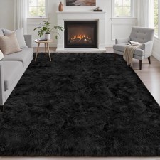 Tapis moelleux 5x7 pour salon chambre à coucher : Tapis Shag ultra doux antidérapant n°...