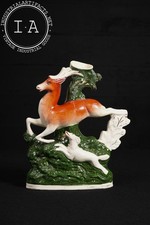 19th Century Stag and Hound Spill Vase