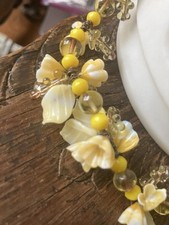 Victorian Yellow Floral Necklace Vintage Retro Wedding Garden Party Fresh Lovely