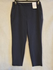 Nine West Women's Large Gray Dress Pants Crop Relaxed Mid Rise Straight Leg
