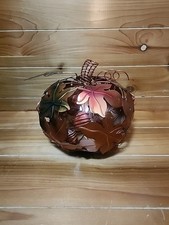 PIER 1 Copper Metal Pumpkin Leaves Wire Fall Thanksgiving Decor 1cnt26 jj